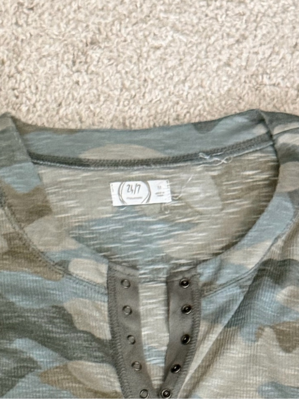 Maurices Olive & Tan Camo Long-Sleeve Henley